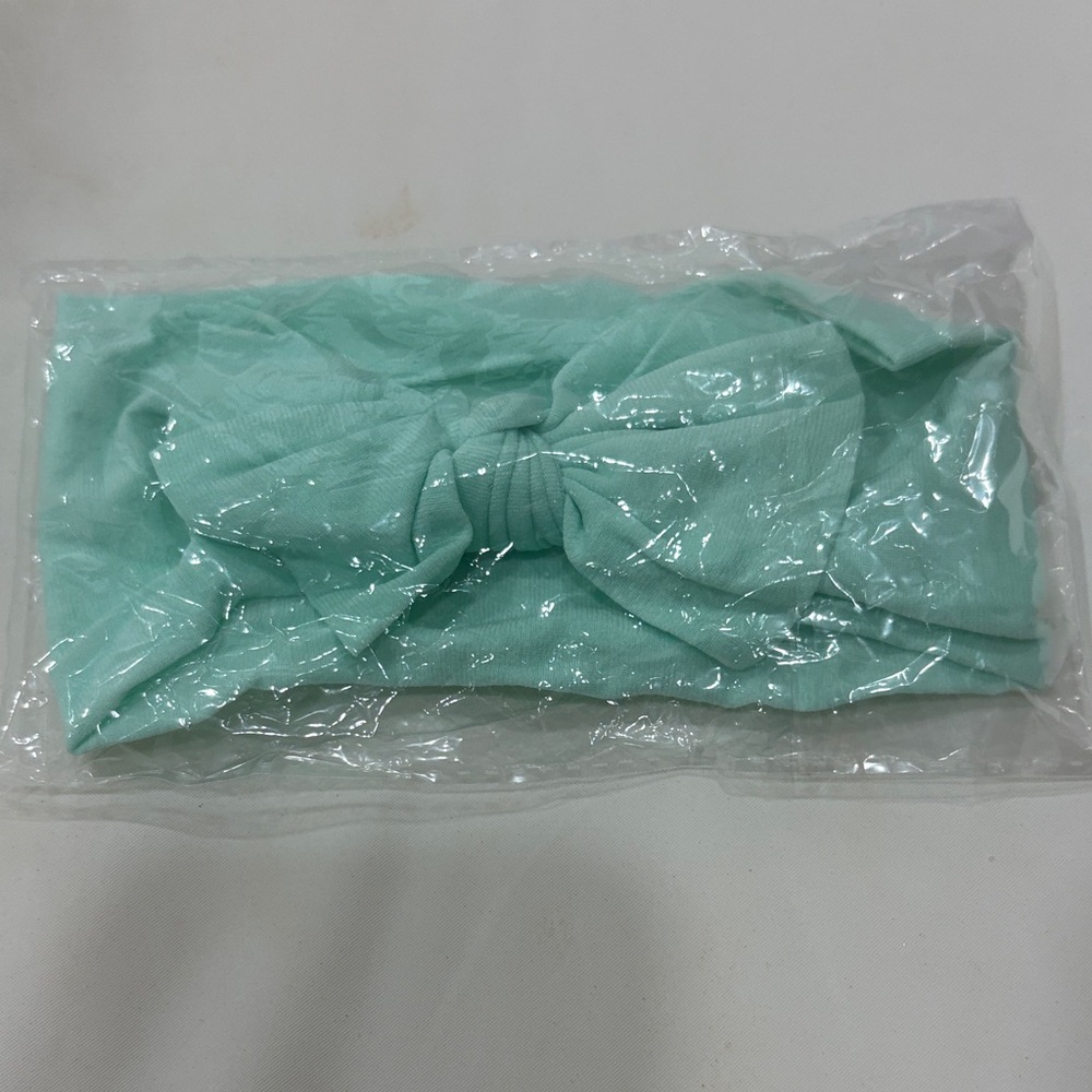 Mint Bow Headband for Kids - Soft Stretch Fabric